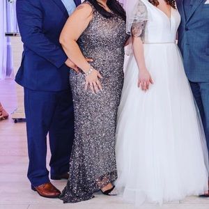 Adrianna Papell sequin dress “Lead” color